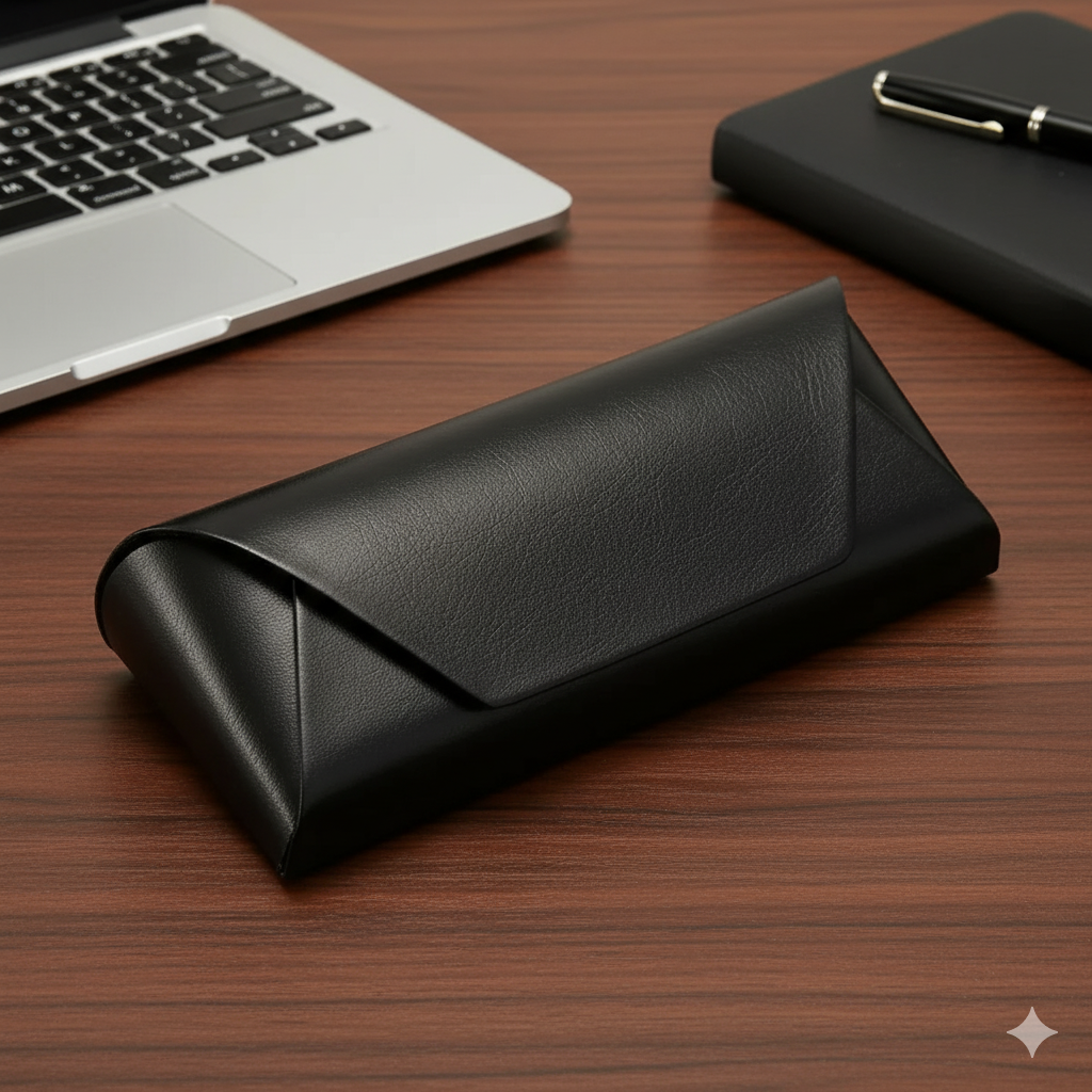 Genuine cowhide leather glasses case
