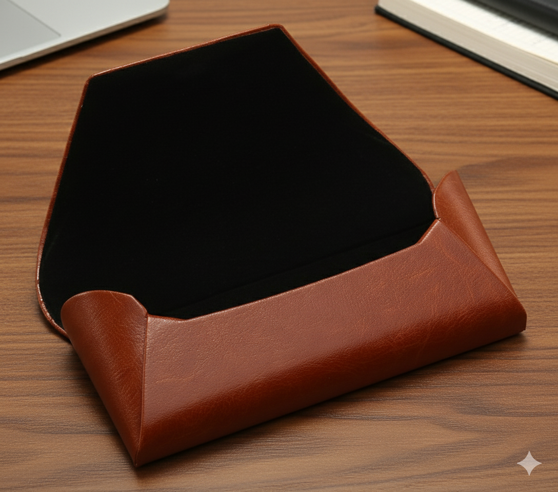 Genuine cowhide leather glasses case